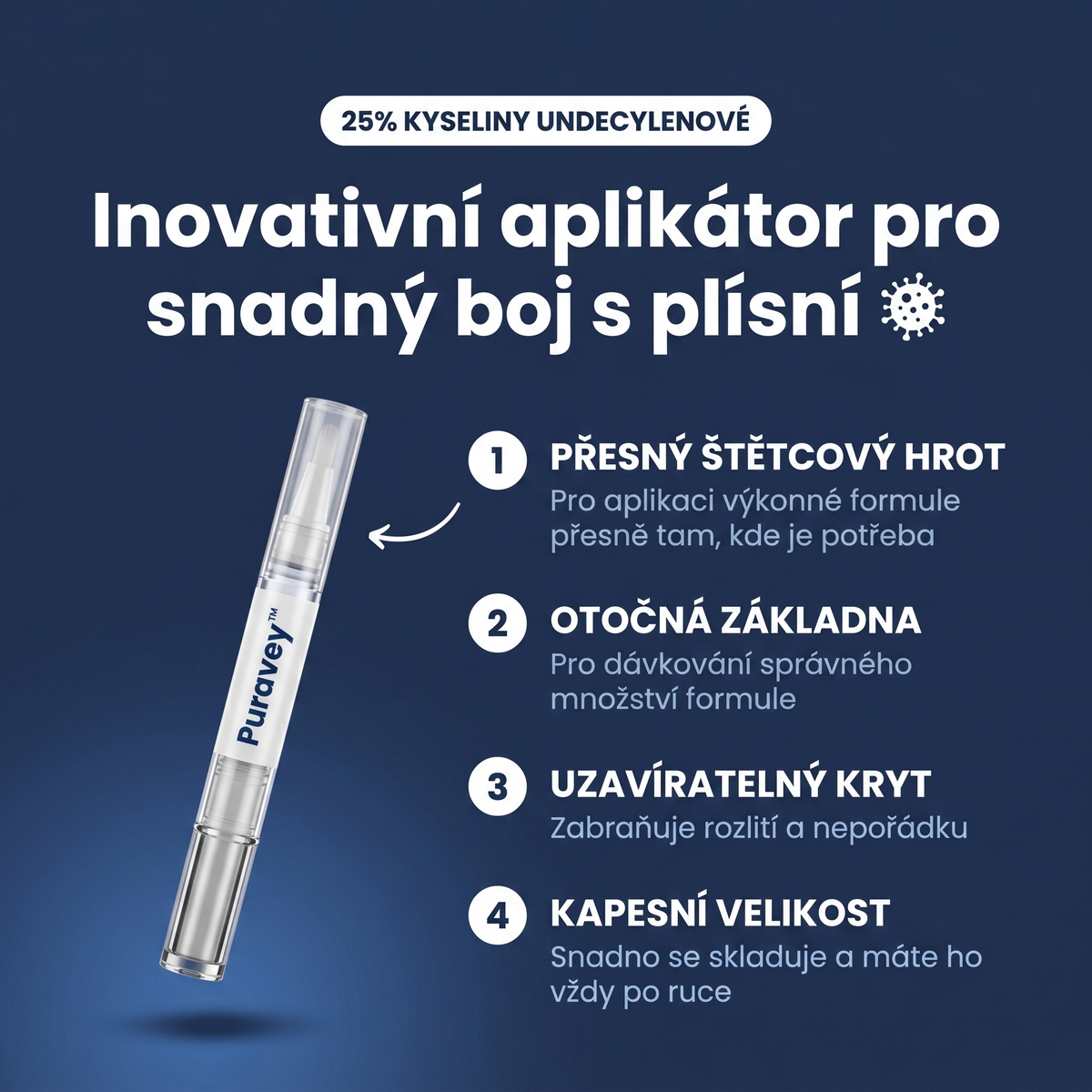 Puravey™ Antimykotické Pero — Zbavte se plísně nehtů jednou provždy (Bez bolesti. Bez zápachu. Bez skrývání.)